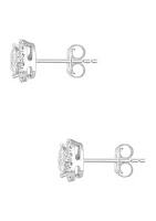 Lab Created 14K 14k White Gold Lab Grown Diamond, Earrings (With 3/8 ct. t.w. Center Size) 