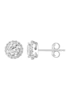 Lab Created 14K 14k White Gold Lab Grown Diamond, Earrings (With 3/8 ct. t.w. Center Size) 