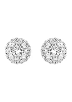 Lab Created 14K White Gold Lab Grown Diamond Earrings (With 3/4 ct. t.w. Center Size) 