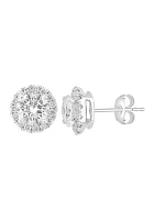 Lab Created 14K White Gold Lab Grown Diamond Earrings (With 3/4 ct. t.w. Center Size) 