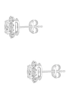 Lab Created 14K White Gold Lab Grown Diamond Earrings (With 3/4 ct. t.w. Center Size) 