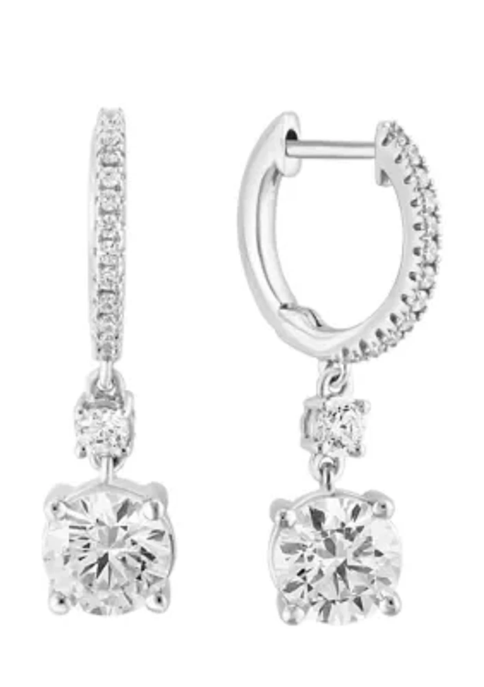 2.24 ct. t.w. Lab Created Diamond Drop Earrings in 14K White Gold