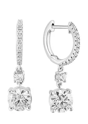 2.24 ct. t.w. Lab Created Diamond Drop Earrings in 14K White Gold