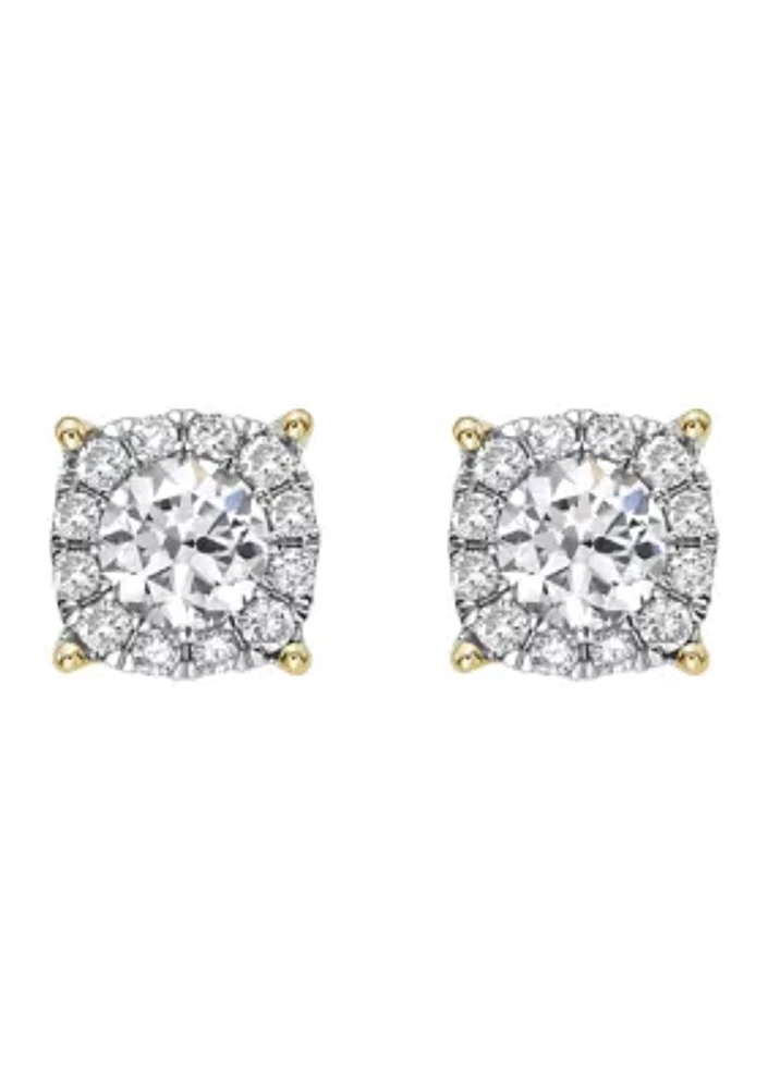 Lab Created Diamond Earrings in 14K Yellow Gold