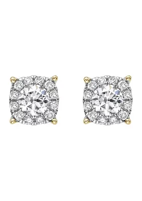 Lab Created Diamond Earrings in 14K Yellow Gold