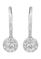 Lab Created 14K White Gold Lab Grown Diamond Earrings 