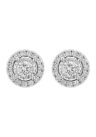 14K White Gold Lab Grown Diamond Earrings 