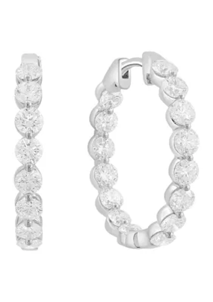 2.85 ct. t.w. Lab Grown Diamond Hoop Earrings in 14K White Gold