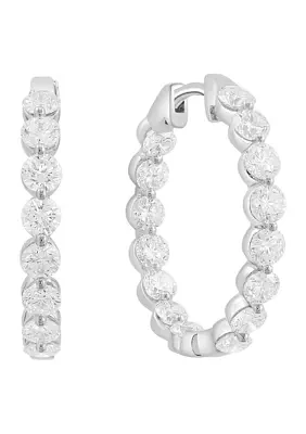 2.85 ct. t.w. Lab Grown Diamond Hoop Earrings in 14K White Gold