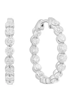 2.85 ct. t.w. Lab Grown Diamond Hoop Earrings in 14K White Gold