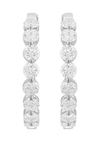 2.85 ct. t.w. Lab Grown Diamond Hoop Earrings in 14K White Gold