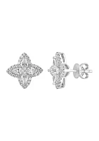 1.21 ct. t.w. Lab Grown Diamond Flower Earrings in 14K White Gold