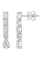  14K  White Gold Lab Grown Diamond Earrings 