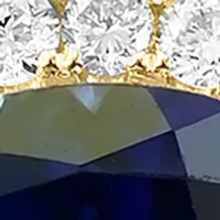 Lab Grown Diamond and Sapphire Earrings in 14K Yellow Gold