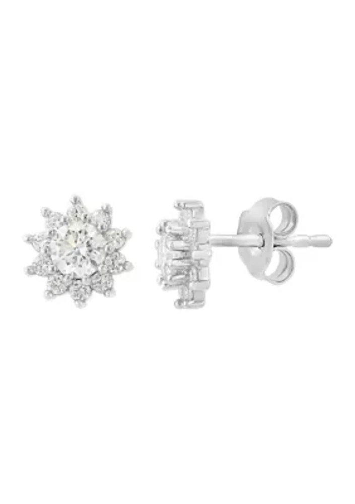 3/4 ct. t.w. Lab Grown Diamond Earrings in Sterling Silver 