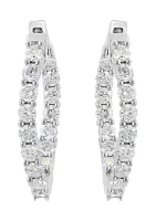 Sterling Silver Lab Grown Diamond Earrings