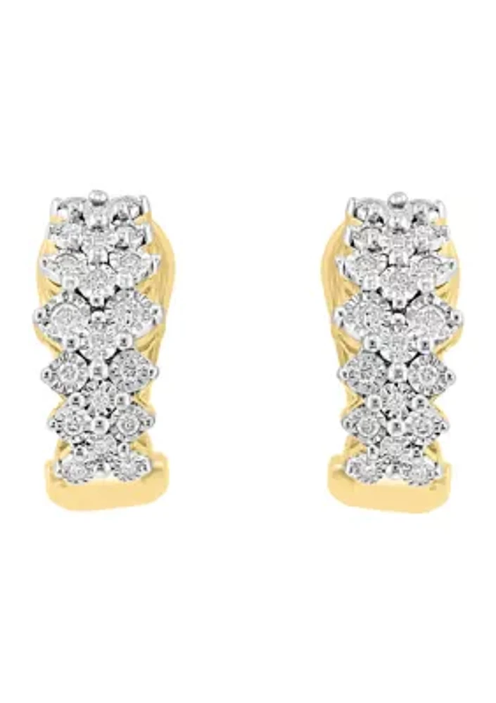 1/3 ct. t.w. Diamond Earrings in 14K Gold Plated Sterling Silver