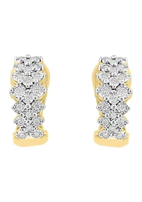 1/3 ct. t.w. Diamond Earrings in 14K Gold Plated Sterling Silver