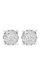 1/2 ct. t.w. Diamond Illusion Earrings in Sterling Silver 