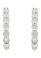 1 ct. t.w. Diamond Earrings in 14K Gold Plated Sterling Silver 