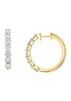 1 ct. t.w. Diamond Earrings in 14K Gold Plated Sterling Silver 