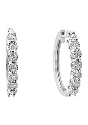 0.96 ct. t.w. Diamond Miracle Hoops in Sterling Silver