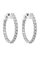 1/5 ct. t.w. Diamond Hoop Earrings in Sterling Silver