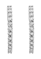 1/5 ct. t.w. Diamond Hoop Earrings in Sterling Silver