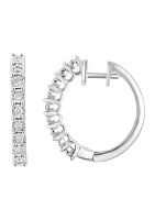 1/5 ct. t.w. Miracle Set Diamond Hoop Earrings in Sterling Silver