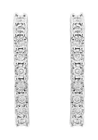 1/5 ct. t.w. Miracle Set Diamond Hoop Earrings in Sterling Silver