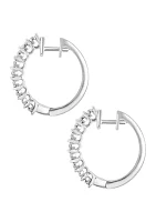 1/5 ct. t.w. Miracle Set Diamond Hoop Earrings in Sterling Silver