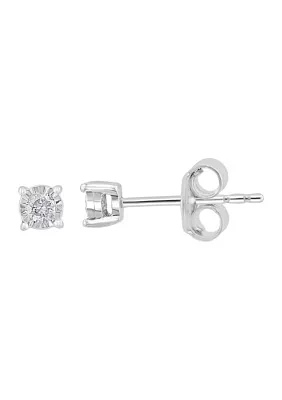 Diamond Stud Earrings in 14K White Gold