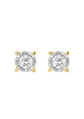 1/5 ct. t.w. Diamond Earrings in Gold Plated Sterling Silver 