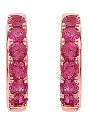 1/2 ct. t.w. Ruby Huggie Earrings in 14k Rose Gold 