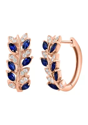 1/4 ct. t.w. Diamond, 1.03 ct. t.w. Sapphire Earrings in 14K Rose Gold