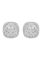 5/8 ct. t.w. Diamond Button Earrings in 14K White Gold 