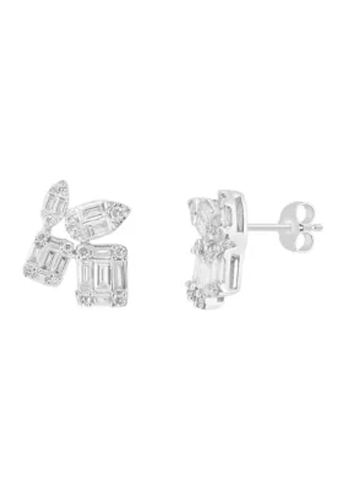 Diamond Earrings in 14K White Gold