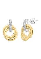  3/8 ct. t.w. Diamond Drop Earrings in 14K White & Yellow Gold