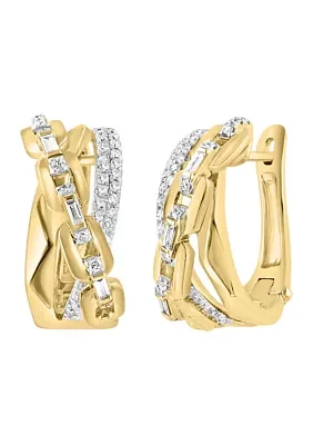 1/2 ct. t.w. Diamond Crossover Earrings in 14K Yellow Gold