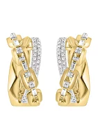 1/2 ct. t.w. Diamond Crossover Earrings in 14K Yellow Gold