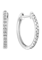 1/5 ct. t.w. Diamond Hoop Earrings in 14K White Gold