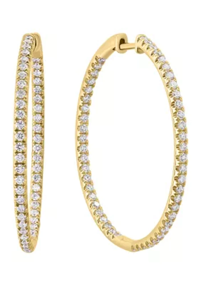  14K Yellow Gold Diamond Earrings