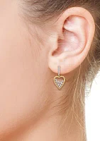 Diamond Heart Earrings in 14K Yellow Gold