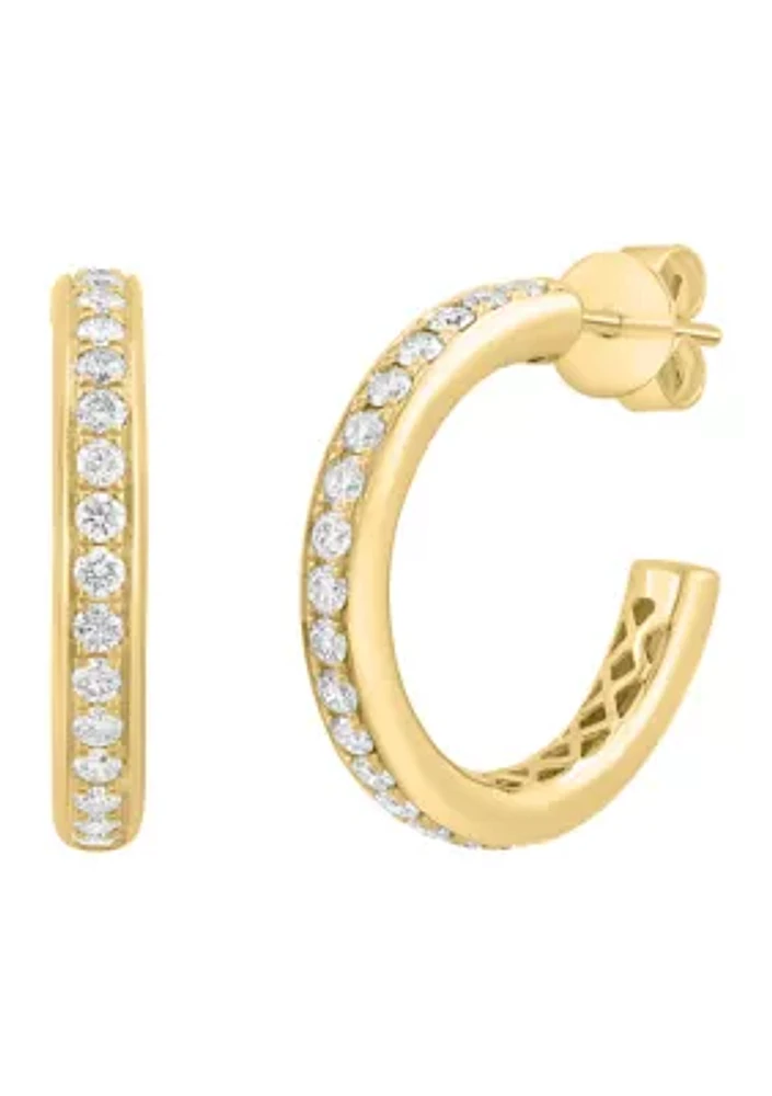 14K Yellow Gold Diamond Earrings