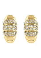 ct. t.w. Diamond Hoop Earrings in 14K Yellow Gold