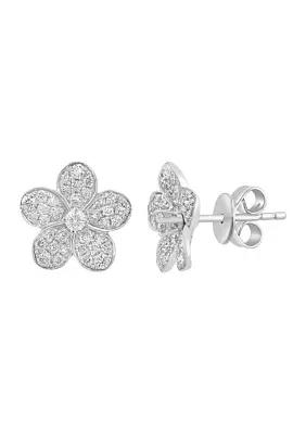 Silver Diamond Earrings