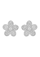 Silver Diamond Earrings