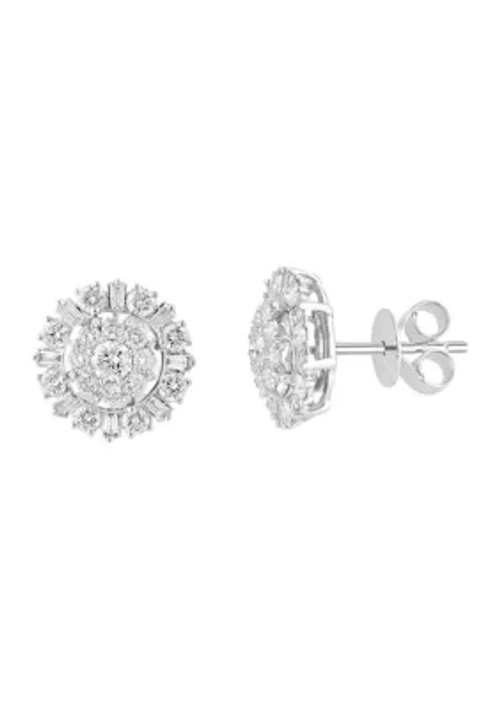 1.11 ct. t.w. Diamond Earrings in 14K White Gold