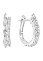 5/8 ct. t.w. Diamond Hoop Earrings in 14K White Gold