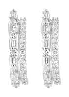 5/8 ct. t.w. Diamond Hoop Earrings in 14K White Gold